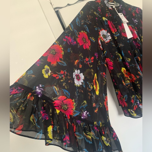 NWT Alexander McQueen sheer Floral long sleeve top size IT 46/ US L - Picture 8 of 9